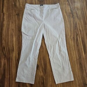 Hillary Radley Taupe Striped Capris Sz Lg